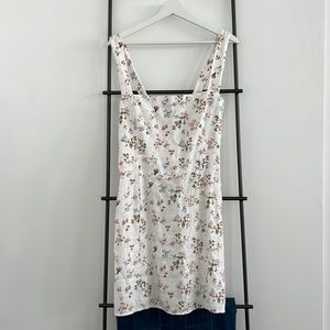 Linen Reformation Dress w whimsical Floral Print